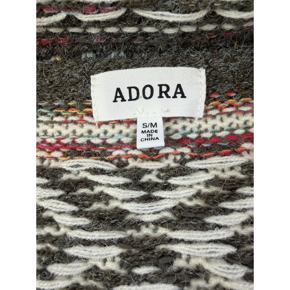 Adora Cardigan Women's S/M Gray Aztec Knit Sweater Boho Fringe - Picture 5 of 10